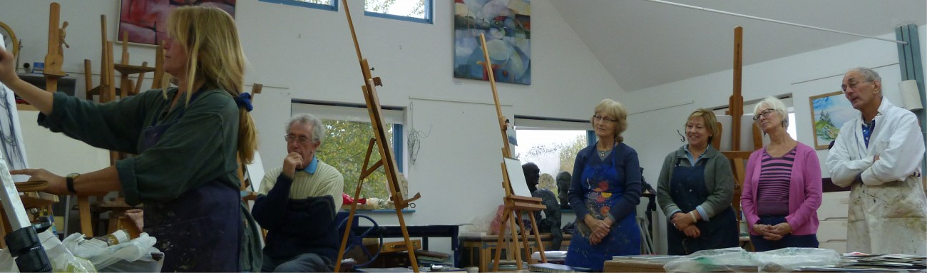Painting workshop at the Phoenix art school, Towersey